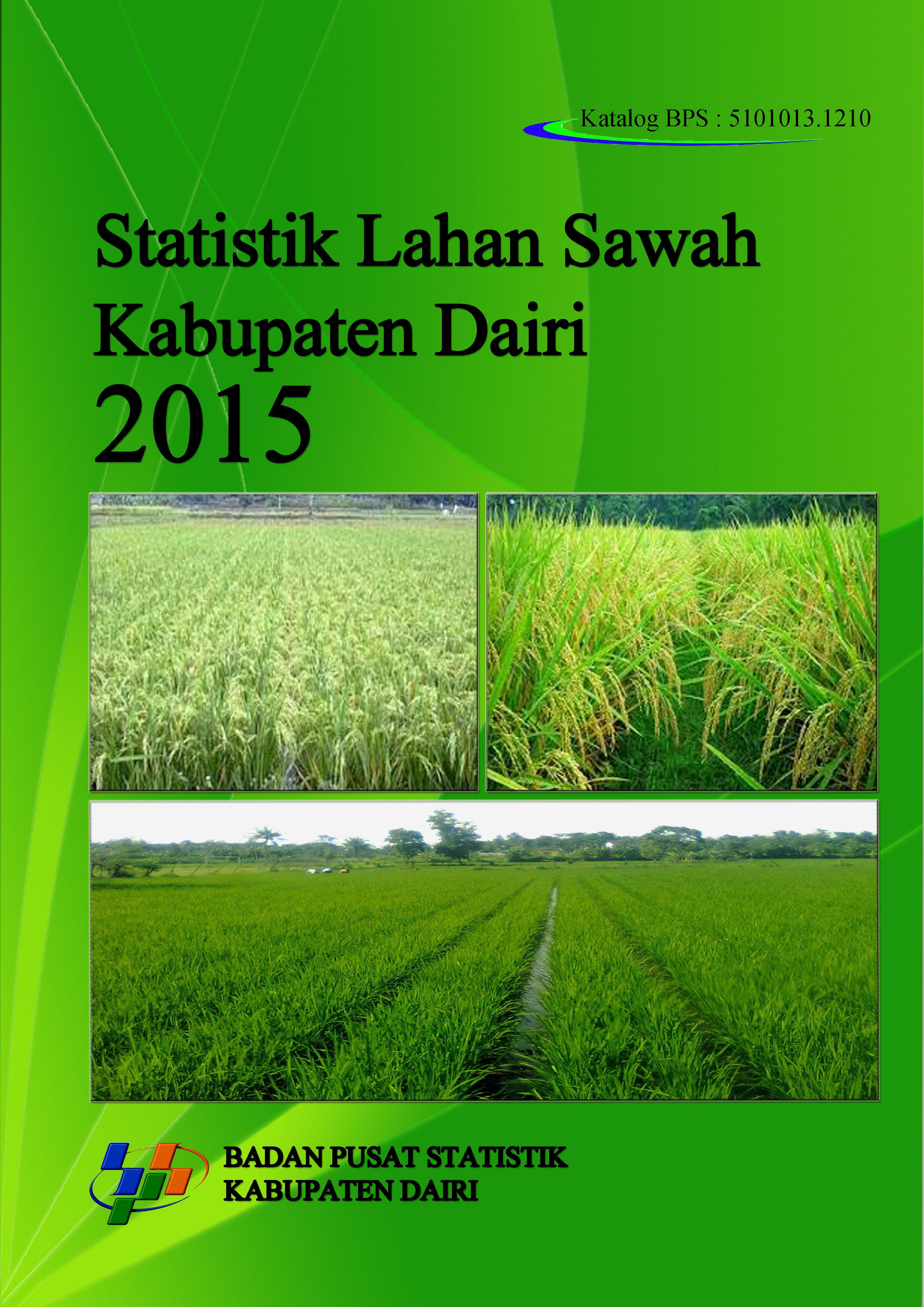 Statistik Lahan Sawah Kabupaten Dairi 2015